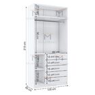 Módulo Closet Com Cabideiro + 5 Gavetas + Nichos M455.b (casa)