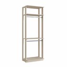 Módulo Closet Com Cabideiros Clothes  Nature