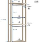 Módulo Closet Com Cabideiros Clothes  Nature