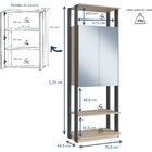 Módulo Closet Com Espelho 2 Portas Clothes  Grafite