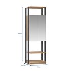 Módulo Closet Com Espelho 2 Portas Clothes  Grafite