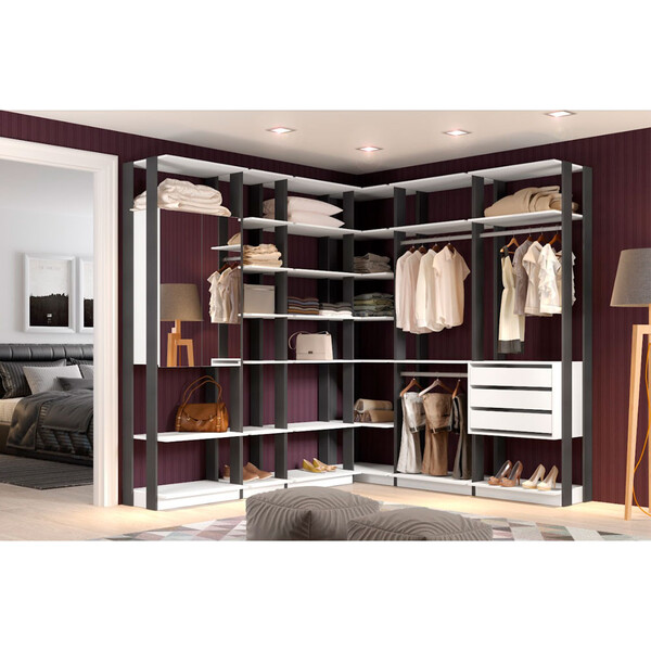 Módulo Closet De Canto Com 6 Peças Be Mobiliario