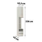 Módulo Closet Dormitório Esquerdo 1 Porta 2 Gavetas Legno Crema Prime Plus