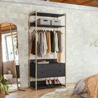 Modulo Closet Industrial Com Cabideiro 2 Gavetas 89cm - Estru
