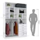 Módulo Closet L150 X P45 X A220 (5 Gavetas, Gabideiro E Nicho