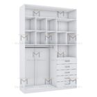 Módulo Closet L150 X P45 X A220 (5 Gavetas, Gabideiro E Nicho