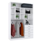 Módulo Closet L150 X P45 X A220 (5 Gavetas, Gabideiro E Nicho