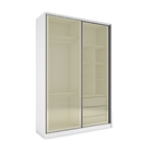 Módulo Closet com Cabideiro Gaveteiro Nicho e Porta de Correr Reflecta Branco 236x159,2x54,5cm Prime Luciane