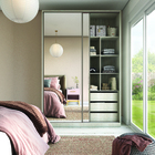 Módulo Closet com Cabideiro Gaveteiro Nicho e Porta de Correr Espelhada Legno Crema 236x159,2x54,5cm Prime Luciane