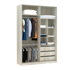 Módulo Closet com Cabideiro Gaveteiro Nicho e Porta de Correr Reflecta Legno Crema 236x159,2x54,5cm Prime Luciane
