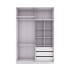 Módulo Closet com Cabideiro Gaveteiro Nicho e Porta Dobradiça Branco 236x159,2x54,5cm Prime Luciane