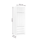 Módulo Closet com Cabideiro Gaveteiro e Porta Dobradiça Branco 236x80,4x54,5cm Prime Luciane