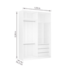 Módulo Closet com Cabideiro Gaveteiro Nicho e Porta Dobradiça Reflecta Branco 236x159,2x54,5cm Prime Luciane