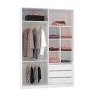 Módulo Closet com Cabideiro Gaveteiro Nicho e Porta Dobradiça Reflecta Branco 236x159,2x54,5cm Prime Luciane