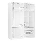 Módulo Closet com Cabideiro Gaveteiro Nicho e Porta Dobradiça Reflecta Branco 236x159,2x54,5cm Prime Luciane
