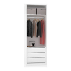 Módulo Closet com Cabideiro Gaveteiro e Porta Dobradiça Reflecta Branco 236x80,4x54,5cm Prime Luciane