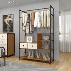 Modulo Closet Tubular 120cm Sevilha Preto/canela Rustico/off