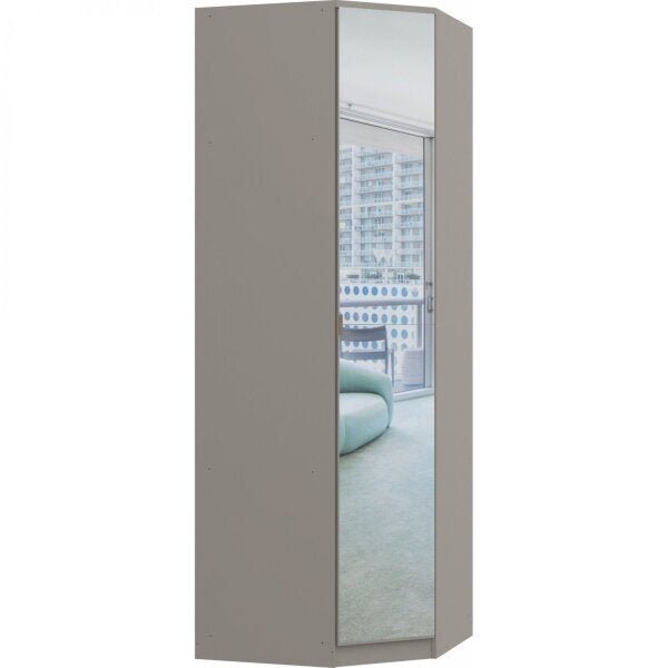 Módulo De Canto Oblíquo 1 Porta 4 Prateleiras Com Espelho Ele