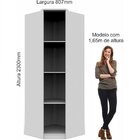 Módulo De Canto Oblíquo 1 Porta 4 Prateleiras Com Espelho Ele