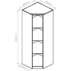 Módulo De Canto Oblíquo 1 Porta 4 Prateleiras Elegance  Angel