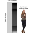 Módulo De Canto Reto 1 Porta Infinity  Macadâmia/branco Line