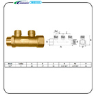 Módulo De Distribuição 2 Saídas Pex 3/4"x1/2" M3/4 Amanco