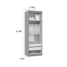 Módulo De Guarda-roupa 2 Portas 2 Gavetas Cabide  elegance Mó