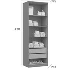 Módulo De Guarda-roupa 2 Portas 2 Gavetas Prateleiras Eleganc