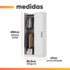 Modulo De Guarda Roupas Canto Para Quarto Madrid Maxel