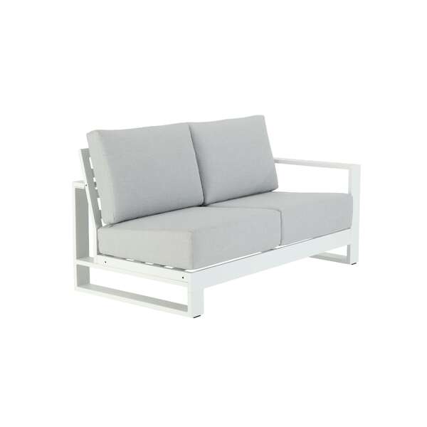 Módulo Direito para Sofá de Jardim 2 Lugares em Alumínio 91x160x88cm Branco e Cinza Athena Naterial