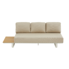 Módulo Direito para Sofá de Jardim 3 Lugares Alumínio 87,5x71,5x210cm Bege Naterial