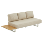 Módulo Direito para Sofá de Jardim 3 Lugares Alumínio 87,5x71,5x210cm Bege Naterial