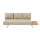 Módulo Direito para Sofá de Jardim 3 Lugares Alumínio 87,5x71,5x210cm Bege Naterial