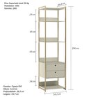 Modulo Estante Industrial 54cm Com Prateleiras 2 Gavetas - Es