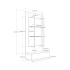 Módulo Gaveteiro Tivoli 90 Cm Prateleira Cinamomo C/ Off Whit