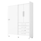 Módulo Georgia Guarda Roupa Branco / Branco / Rosa J&A Móveis