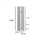Módulo Guarda-roupa 1 Porta Com Prateleiras E Cabideiros 45cm
