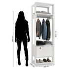 Módulo Guarda Roupa Closet Com 1 Porta Titan Branco Velluto -