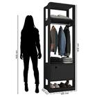 Módulo Guarda Roupa Closet Com 1 Porta Titan Preto Velluto -