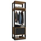 Módulo Guarda Roupa Closet Com 1 Porta Titan Preto Velluto/fr