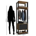 Módulo Guarda Roupa Closet Com 1 Porta Titan Preto Velluto/fr