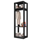 Módulo Guarda Roupa Closet Com Prateleiras Titan Preto Vellut