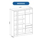 Módulo Guarda-roupa De Canto 4 Portas 2 Gavetas Infinity Cedr