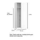 Módulo Guarda-roupa De Canto Reto Clean Altezza Freijó/titânio