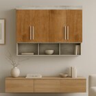 Modulo Ja Georgia Armário Aereo 1,60m Avelã / Jequitibá