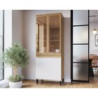 Módulo Paneleiro Cristaleira Dupla Vidro Reflecta  Mel/branco