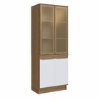 Módulo Paneleiro Cristaleira Dupla Vidro Reflecta  Mel/branco