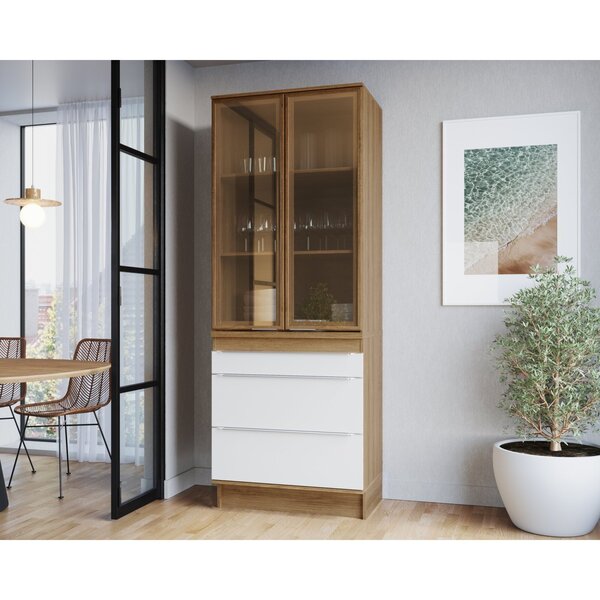 Módulo Paneleiro Cristaleira Duplo Com 3 Gavetas Reflecta 2 P