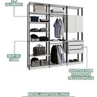 Módulo Para Closet 2 Portas 3 Gavetas 2 Cabideiros  Branco Tx