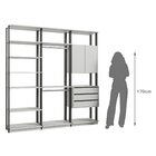 Módulo Para Closet 2 Portas 3 Gavetas 2 Cabideiros  Branco Tx